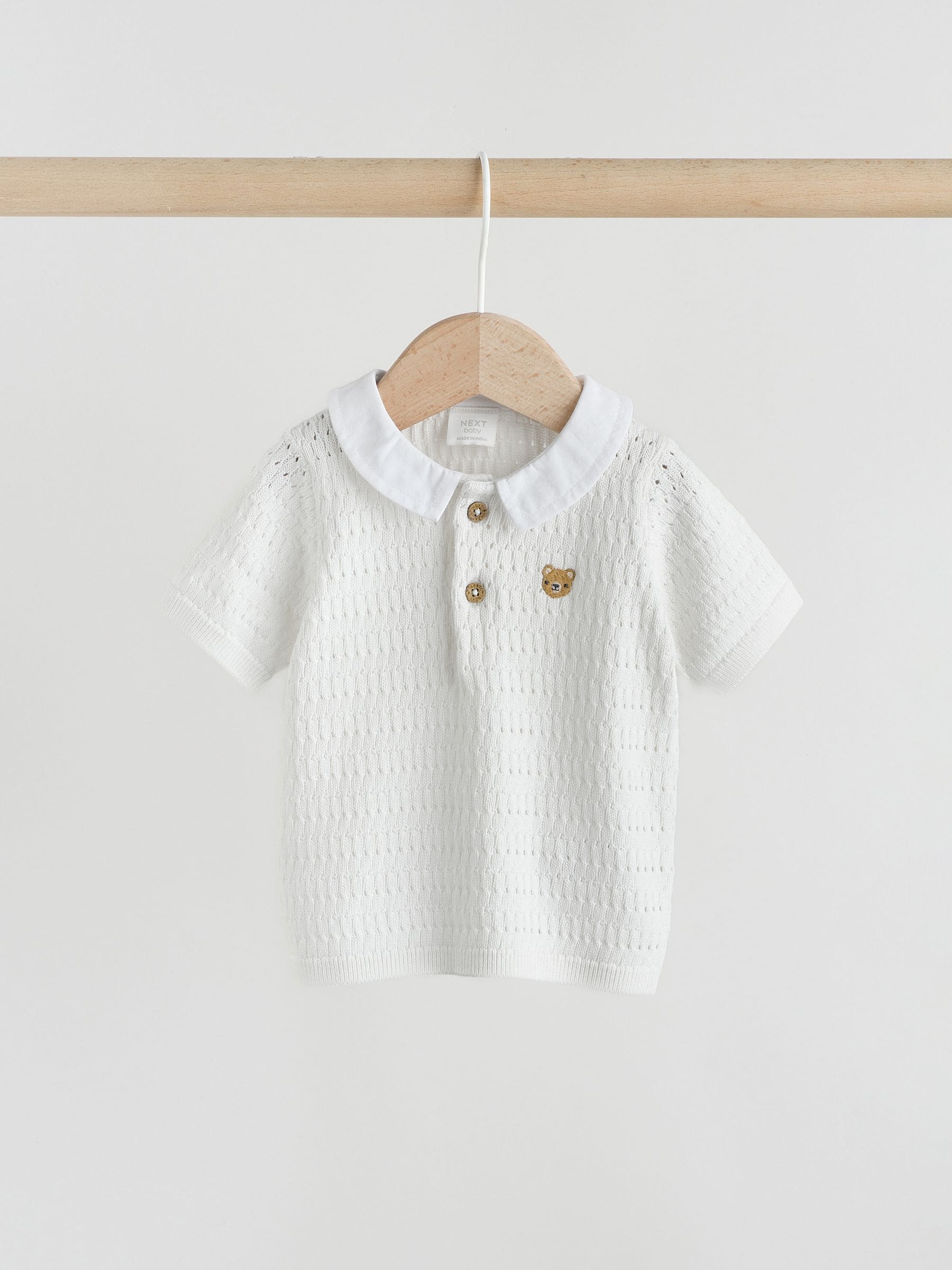 Buy White Collared Knit Top and Shorts Baby Set (0mths-2yrs) from Buy White Collared Knit Top and Shorts Baby Set (0mths-2yrs) from