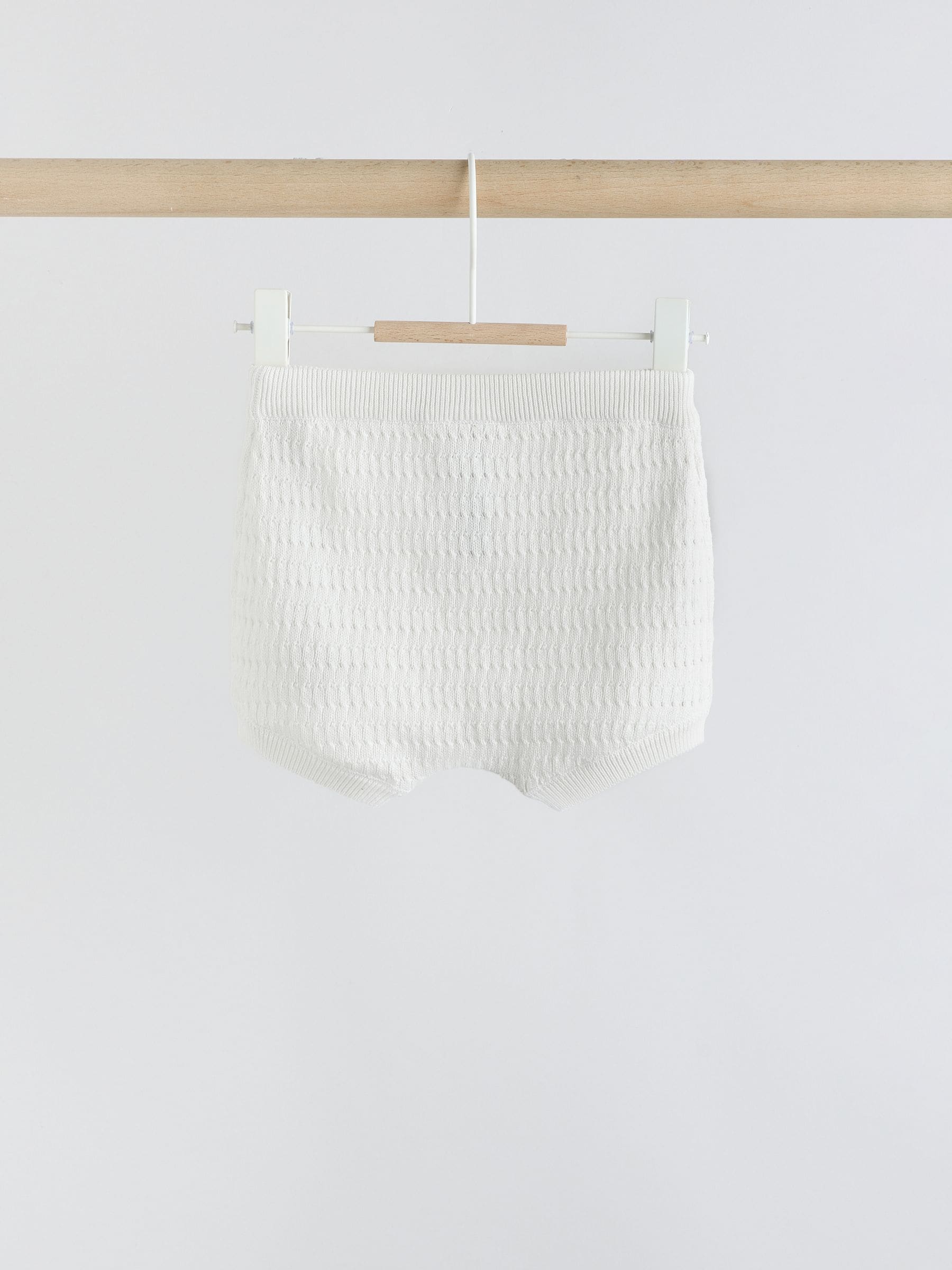 Buy White Collared Knit Top and Shorts Baby Set (0mths-2yrs) from