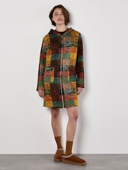Apricot Brown Multicolour Check Fleece Hood Cardigan - Image 4 of 6