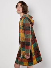Apricot Brown Multicolour Check Fleece Hood Cardigan - Image 5 of 6