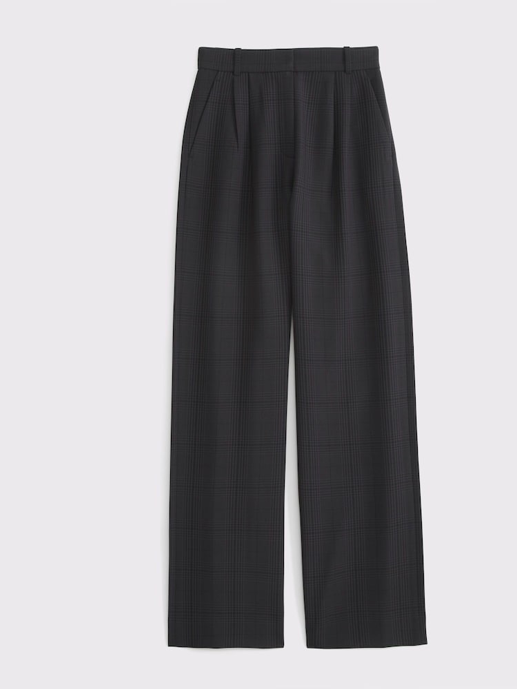 Abercrombie & Fitch Black Ultra High Rise Sloane Structured Trousers - Image 6 of 6