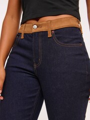 Abercrombie & Fitch Blue Suede Curve Love Mid Rise Bootcut Jean - Image 5 of 8