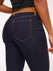 Abercrombie & Fitch Blue Suede Curve Love Mid Rise Bootcut Jean - Image 6 of 8