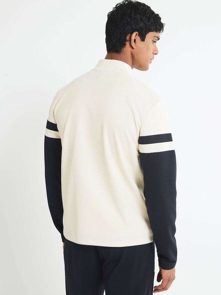 River Island Cream Slim Fit Blocked Shacket - Image 2 of 4