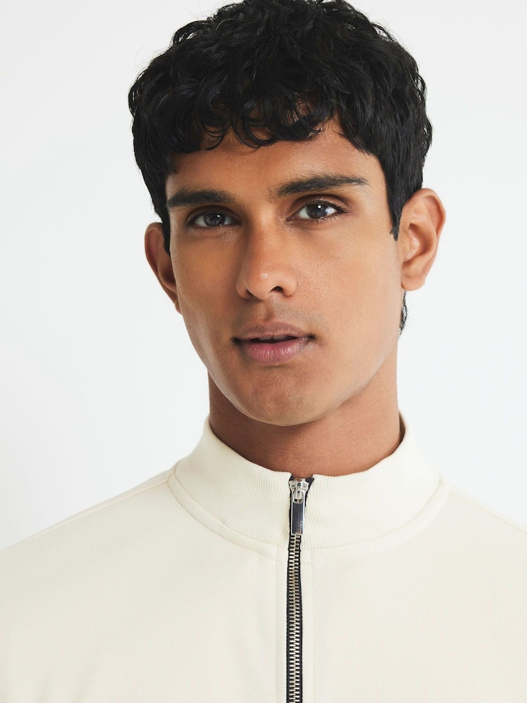 River Island Cream Slim Fit Blocked Shacket - Image 4 of 4