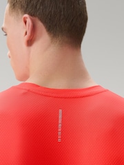 Coral Orange Active Gym Textured Training T-Shirt - Image 4 of 9