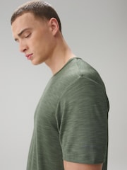 Khaki Green Short Sleeve Tee Active Gym Training Top - Image 3 of 9