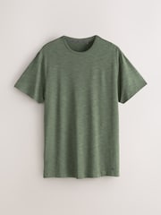 Khaki Green Short Sleeve Tee Active Gym Training Top - Image 7 of 9