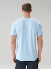Pale Blue Short Sleeve Tee Active Gym Training Top - Image 2 of 9