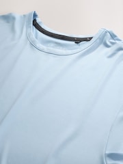 Pale Blue Short Sleeve Tee Active Gym Training Top - Image 8 of 9