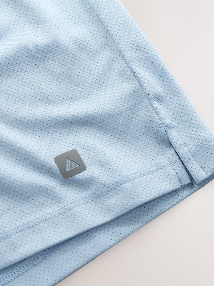 Pale Blue Short Sleeve Tee Active Gym Training Top - Image 9 of 9