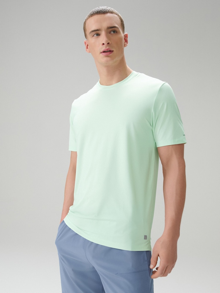 Aqua Blue Active Gym Textured Training T-Shirt - Image 1 of 8