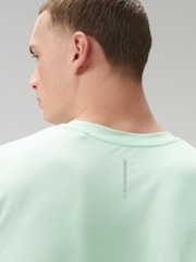 Aqua Blue Active Gym Textured Training T-Shirt - Image 5 of 8