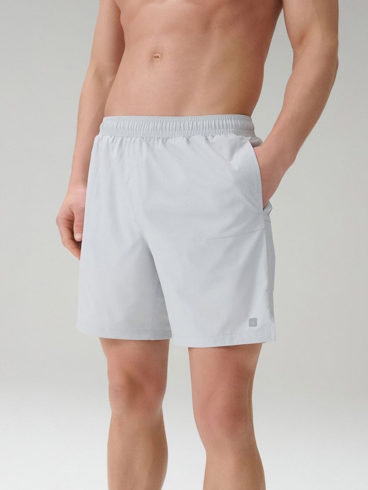 Ice Grey 7 Inch Active Gym Sports Shorts - Image 1 of 9