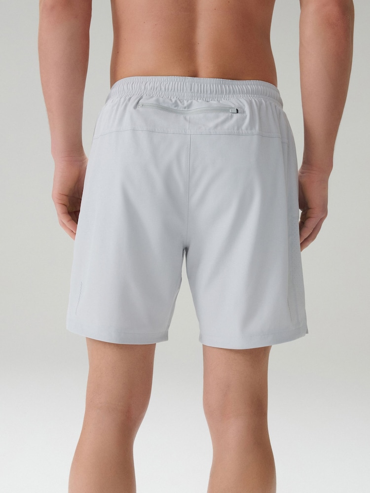 Ice Grey 7 Inch Active Gym Sports Shorts - Image 2 of 9
