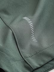 Black/ Slate Grey/ Khaki Green 7 Inch Active Gym Sports Shorts 3 Pack - Image 12 of 12