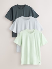 Slate Grey Active Textured Training T-Shirt 3 Pack - Image 1 of 9