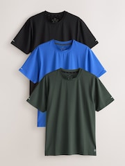 שחור - מארז של 3 חולצות טי ספורטיביות עם מרקם - תמונה 1 מתוך 9