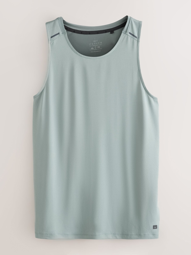 Sage Green Vest Active Gym Training Top - Image 1 of 3