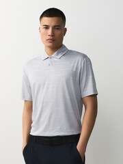 Ice Grey Active Jacquard Golf Polo Shirt - Image 3 of 4