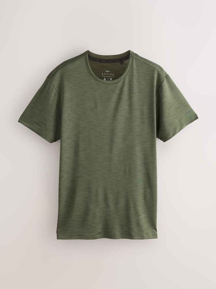 Charcoal Grey/ Khaki Green/ Blue Short Sleeve Tee Active Gym Mesh T-Shirts 3 Pack - Image 2 of 6