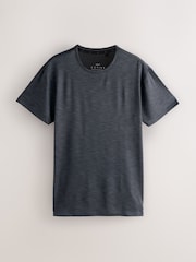 Charcoal Grey/ Khaki Green/ Blue Short Sleeve Tee Active Gym Mesh T-Shirts 3 Pack - Image 7 of 9