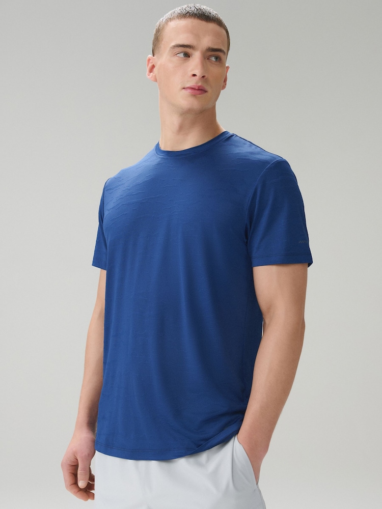 Cobalt Blue Active Jacquard T-Shirt - Image 1 of 9