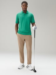 ירוק - חולצת פולו ספורטיבית בסגנון גולף מבד ז'קארד - תמונה 5 מתוך 5