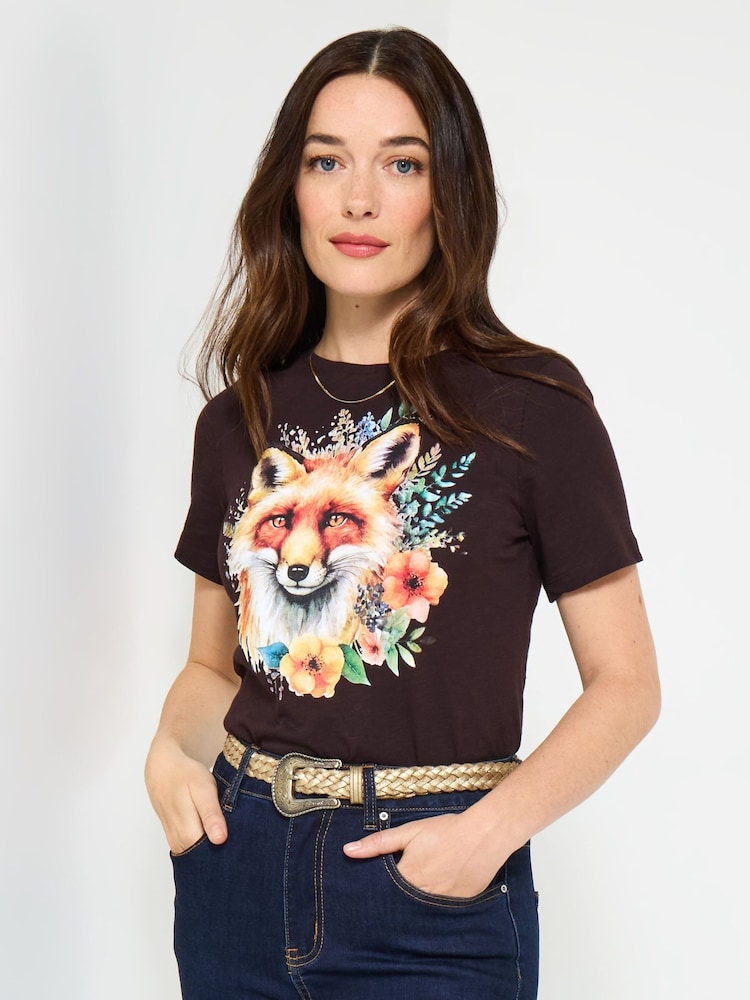 Joe Browns Black Fox Graphic T-Shirt - Image 1 of 5 Joe Browns Black Fox Graphic T-Shirt - Image 1 of 5