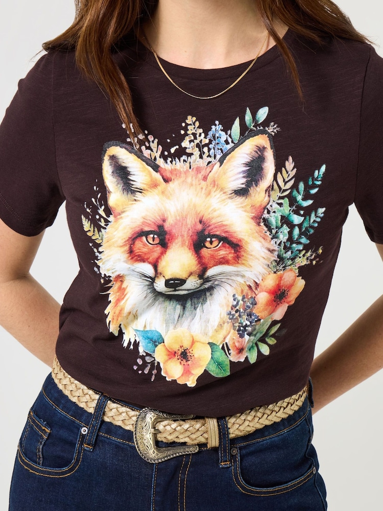 Joe Browns Black Fox Graphic T-Shirt - Image 2 of 5 Joe Browns Black Fox Graphic T-Shirt - Image 2 of 5