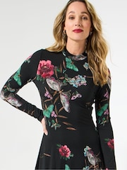 Joe Browns Black Butterfly Print Mini Dress - Image 1 of 5