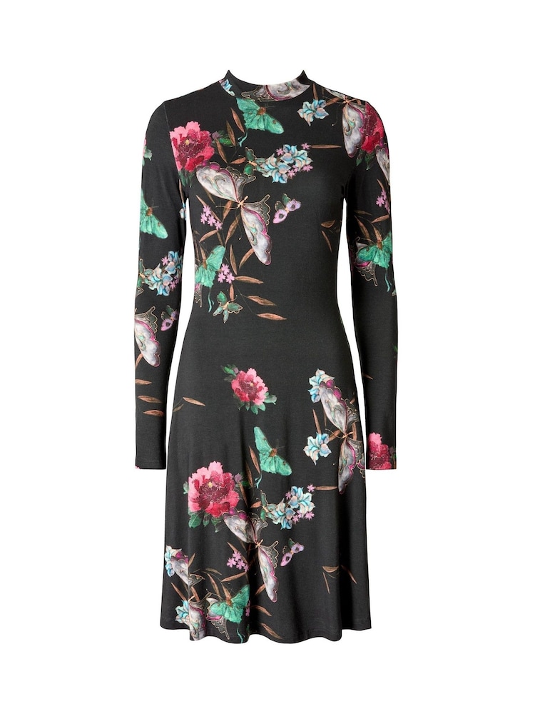 Joe Browns Black Butterfly Print Mini Dress - Image 5 of 5 Joe Browns Black Butterfly Print Mini Dress - Image 5 of 5