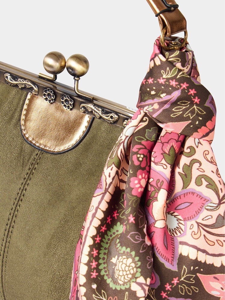 Joe Browns Green Detachable Strap And Scarf Bag - Image 6 of 6