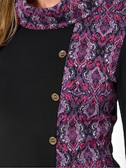Joe Browns Black Button Detail Cowl Tunic Top - Image 2 of 5