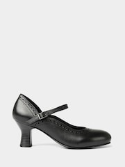 Joe Browns Black Embossed Detail Leather Mary Janes Shoes - Image 1 of 5