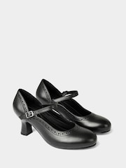 Joe Browns Black Embossed Detail Leather Mary Janes Shoes - Image 3 of 5