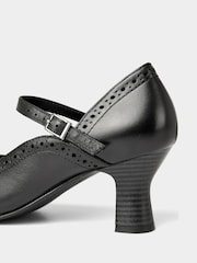 Joe Browns Black Embossed Detail Leather Mary Janes Shoes - Image 4 of 5