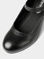 Joe Browns Black Embossed Detail Leather Mary Janes Shoes - Image 5 of 5