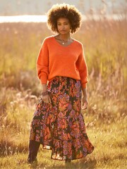 Joe Browns Purple Button Front Maxi Skirt - Image 1 of 7