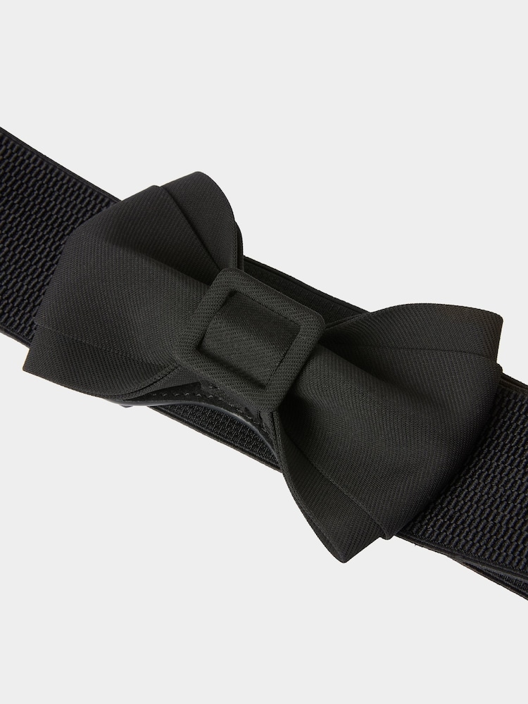 Joe Browns Black Elastic Waist Belt with Clasp & Statement Bow - Image 2 of 2