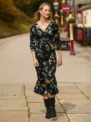 Joe Browns Black Fruit Print Midi Dress - Image 2 of 7