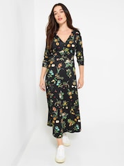 Joe Browns Black Fruit Print Midi Dress - Image 3 of 7