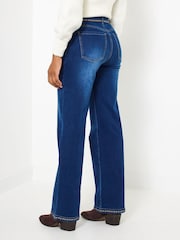 Joe Browns Blue Embroidered Detail Wide Jeans - Image 4 of 5