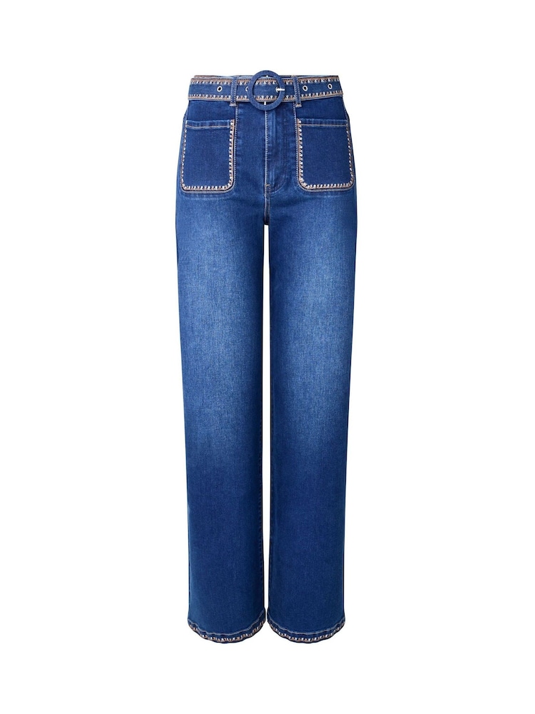 Joe Browns Blue Embroidered Detail Wide Jeans - Image 5 of 5 Joe Browns Blue Embroidered Detail Wide Jeans - Image 5 of 5