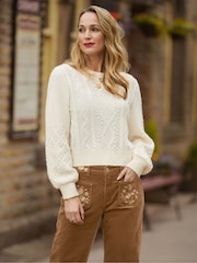 Joe Browns Cream Cable Detail Jumper - Image 1 of 6