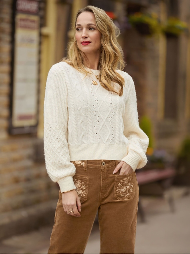 Joe Browns Cream Cable Detail Jumper - Image 1 of 6