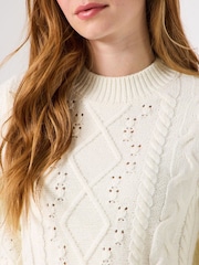 Joe Browns Cream Cable Detail Jumper - Image 3 of 6