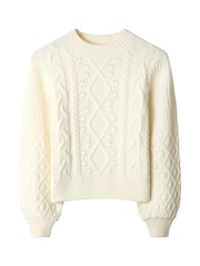 Joe Browns Cream Cable Detail Jumper - Image 6 of 6