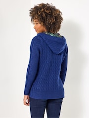 Joe Browns Blue Cable Knit Zip Cardigan - Image 3 of 6