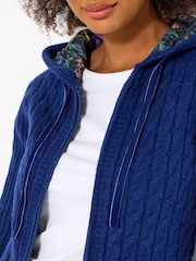 Joe Browns Blue Cable Knit Zip Cardigan - Image 4 of 6